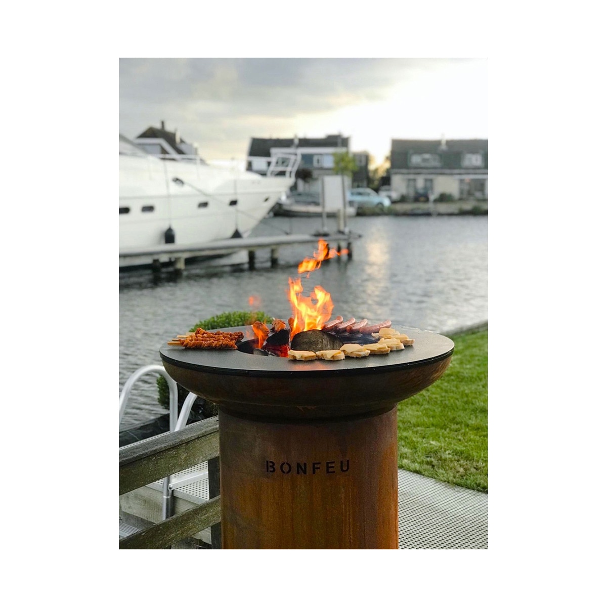 Chimenea de Leña Exterior Bonbiza Corten Óxido-6
