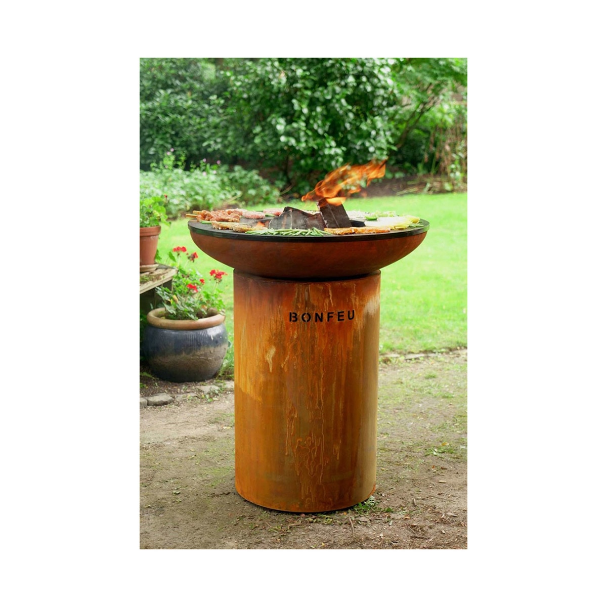 Chimenea de Leña Exterior Bonbiza Corten Óxido-8