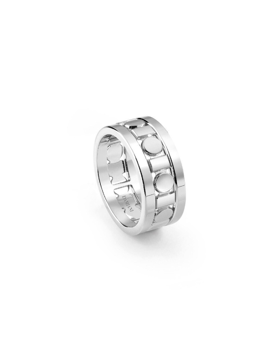 Aliança Belle Époque Reel em Ouro Branco - 8,30 mm. 1