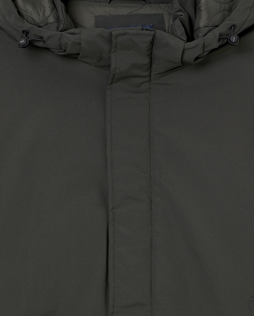 Parka Tamanhos Grandes com Capuz e Resistente à Água Musgo-5
