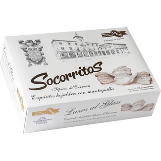 Socorritos lazos de hojaldre con mantequilla típicos de Cervera estuche 400 g - Uko