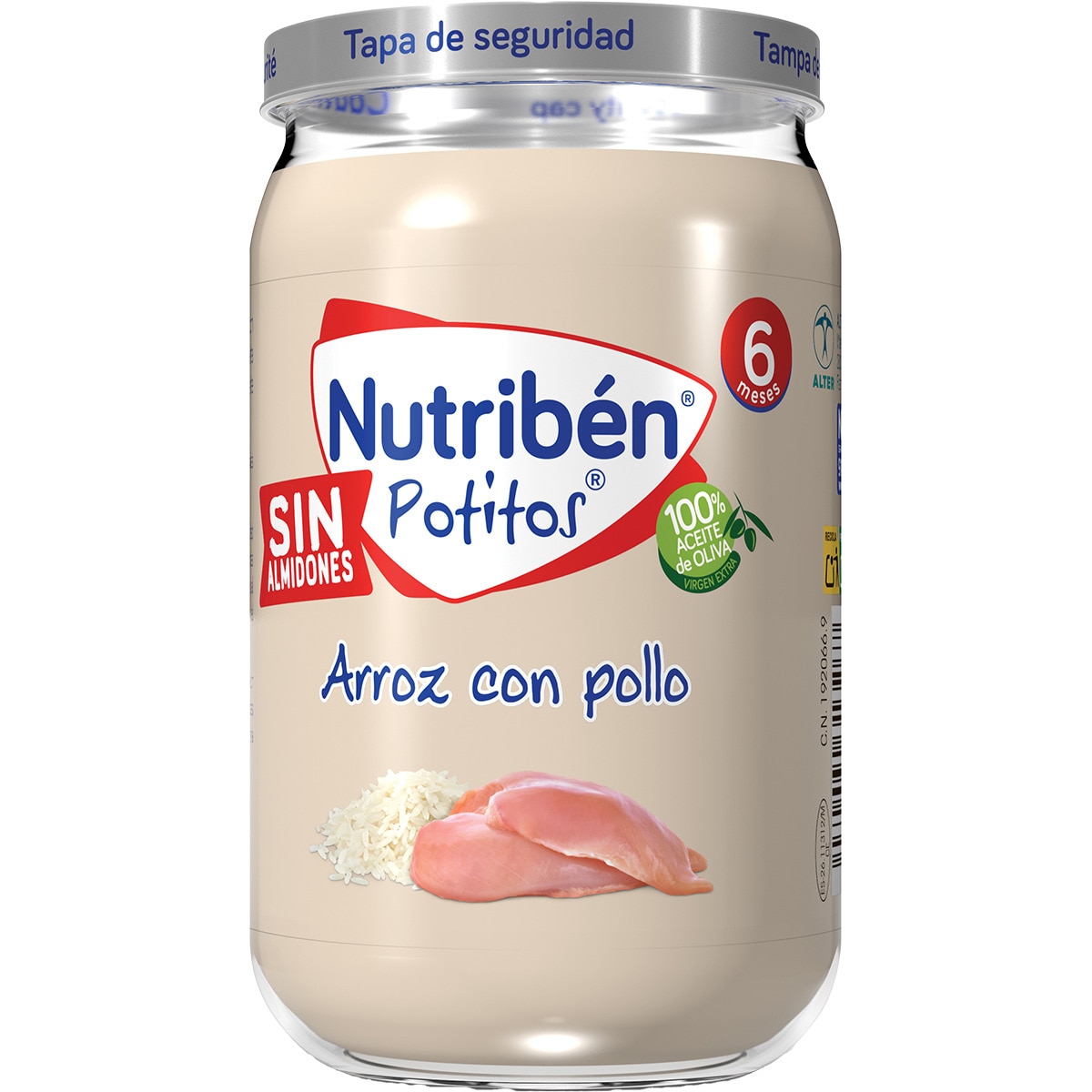 Potitos tarrito arroz con pollo sin almidones desde 6 meses tarro 235 g