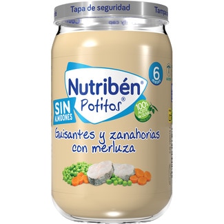 Potitos tarrito guisantes con merluza sin almidones desde 6 meses tarro 235 g - Nutriben