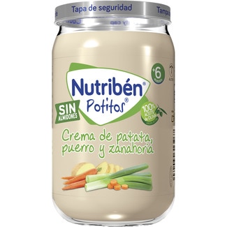 Potitos tarrito crema de patata, puerro y zanahoria sin almidones desde 6 meses tarro 235 g - Nutriben