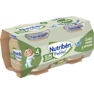 Potitos tarrito judías verdes y patatas sin almidones desde 4 meses pack 2 envases 120 g - Nutriben