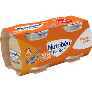 Potitos Merienda tarrito manzana golden desde 4 meses pack 2 envases 120 g - Nutriben