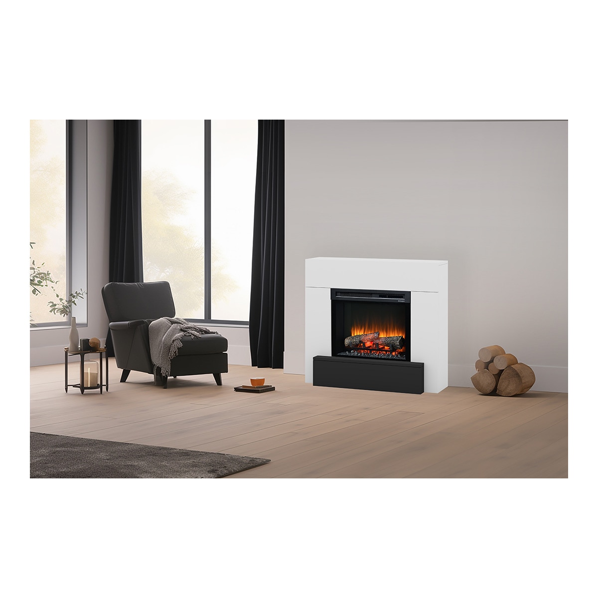 Chimenea Eléctrica Vigor Blanco-3