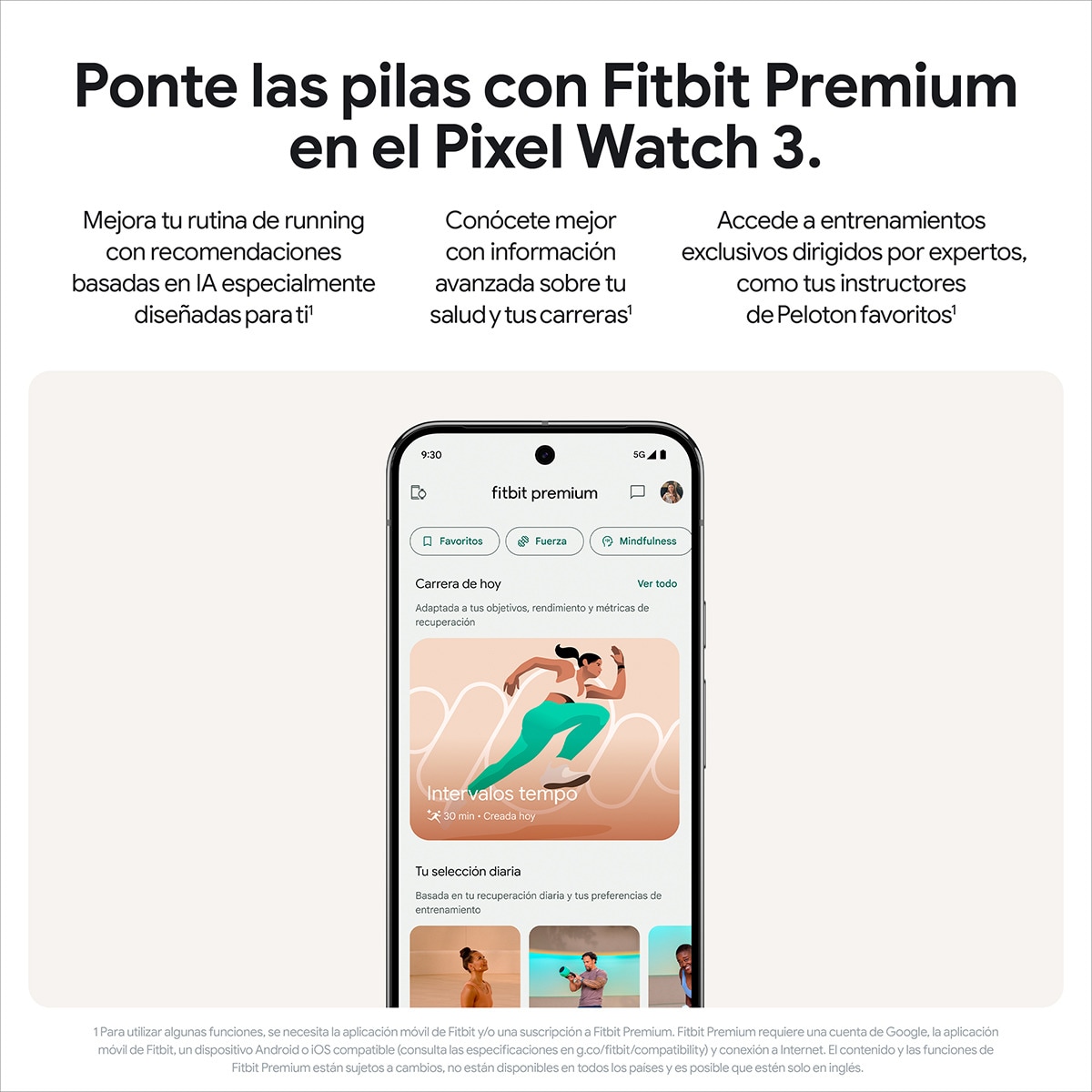 Google Pixel Watch 3 45mm, Caja de aluminio color plata pulida y correa deportiva color porcelana, Wi-Fi Smartwatch Plata / Blanco-11