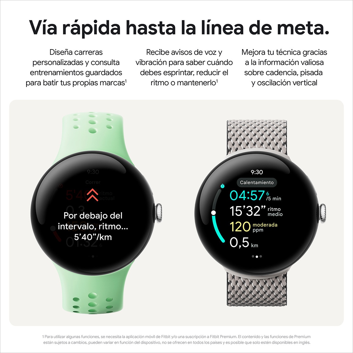 Google Pixel Watch 3 45mm, Caja de aluminio color plata pulida y correa deportiva color porcelana, Wi-Fi Smartwatch Plata / Blanco-8