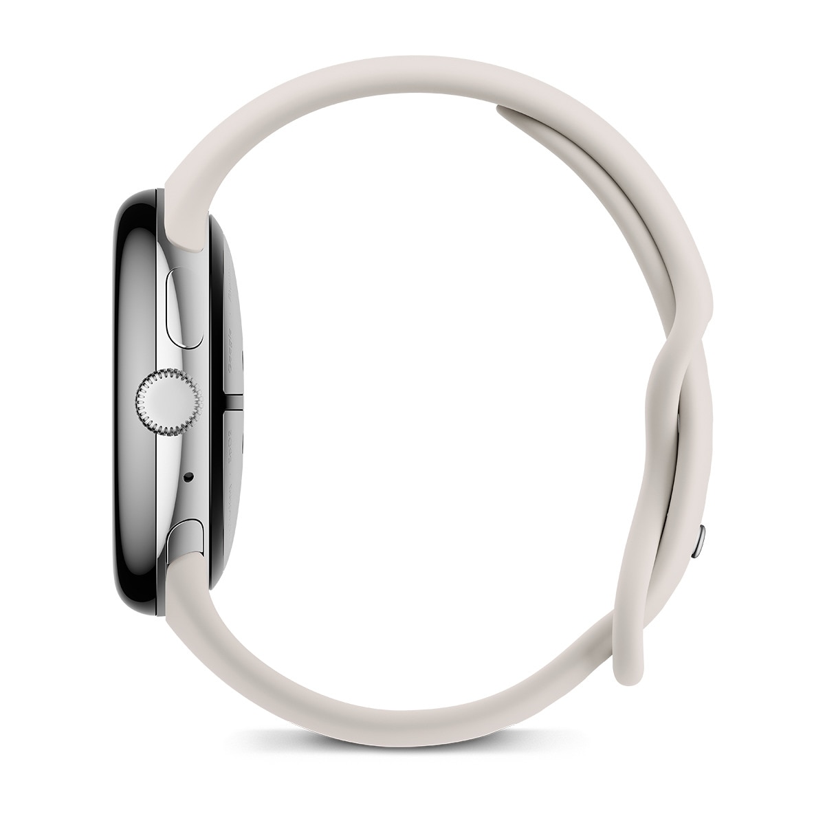 Google Pixel Watch 3 45mm, Caja de aluminio color plata pulida y correa deportiva color porcelana, Wi-Fi Smartwatch Plata / Blanco-5