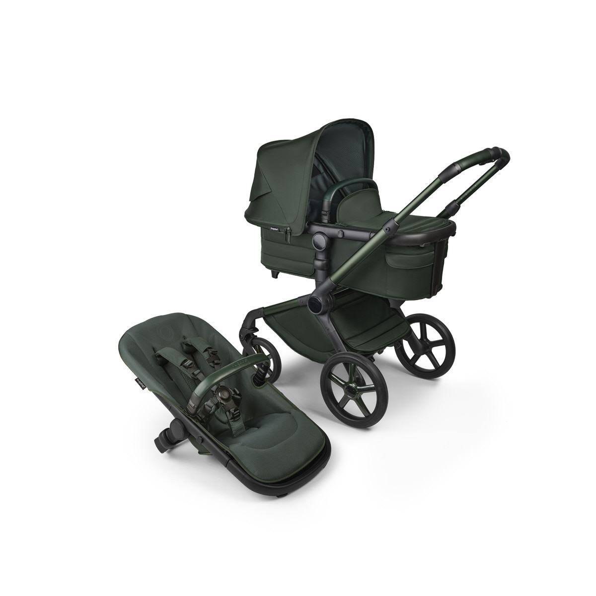 Carro de bebé Bugaboo Fox 5 completo Edición Limitada Noir Verde oscuro-4