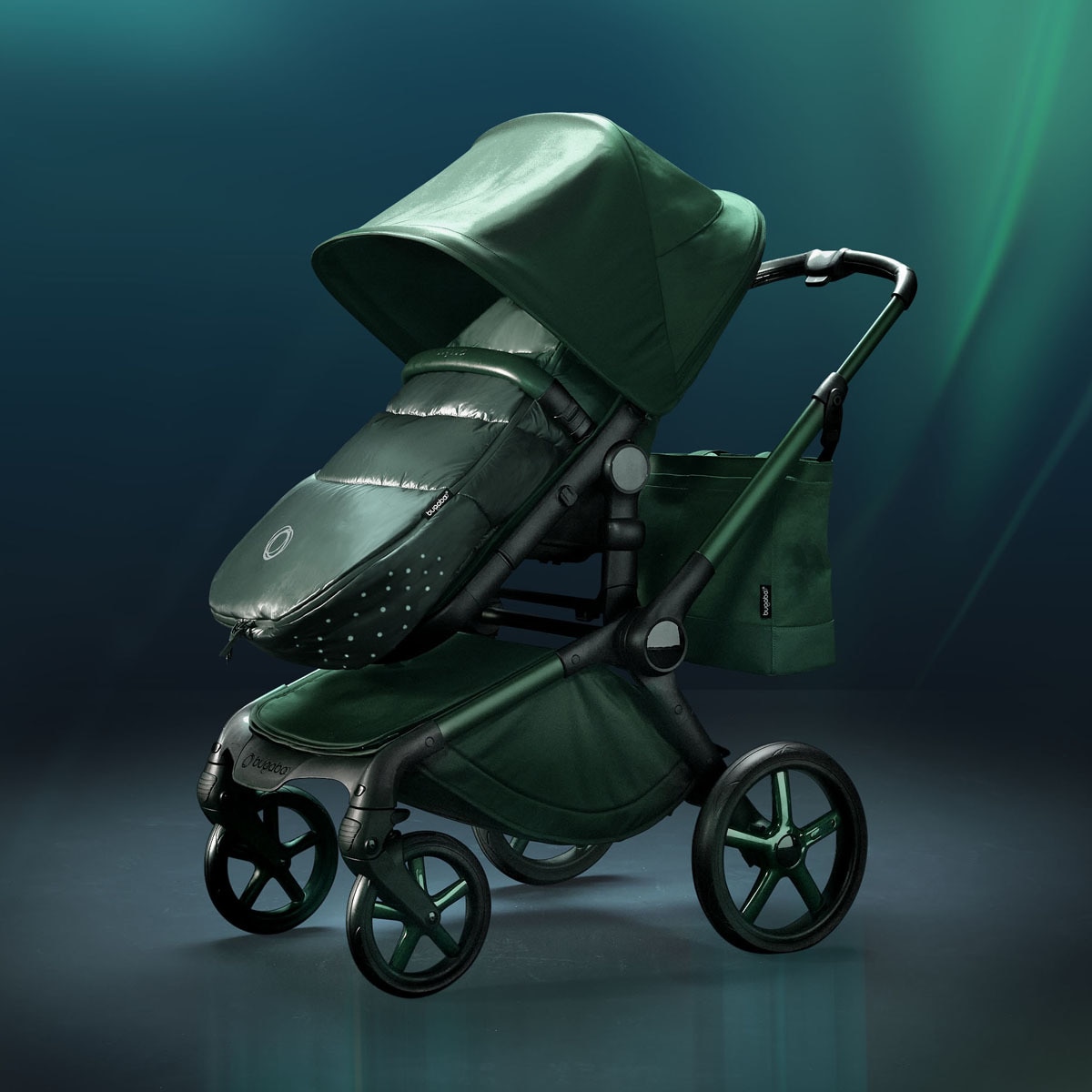 Carro de bebé Bugaboo Fox 5 completo Edición Limitada Noir Verde oscuro-28