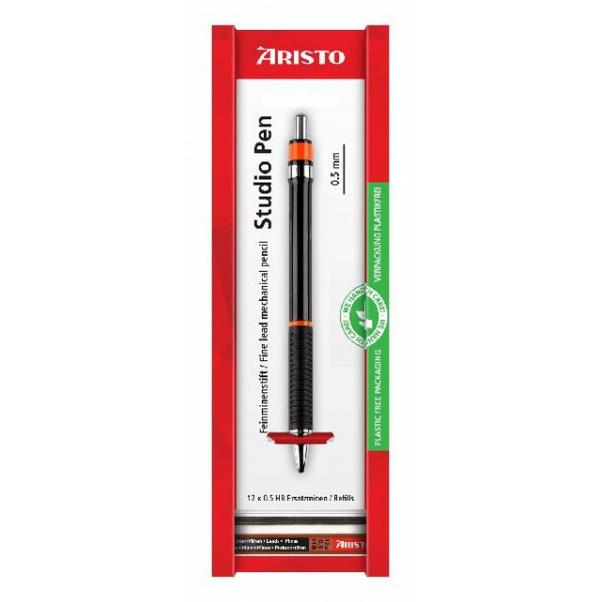 Imagem 0 de Lapiseira de mina fina Aristo Studio black 0,5 mm, minas, em ecoblister