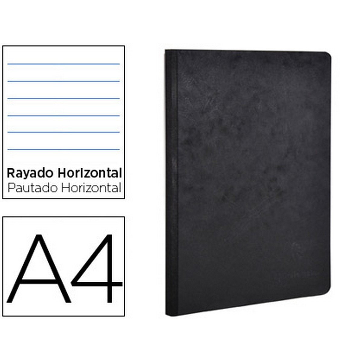 Imagem 0 de Caderno age-bag capa de cartão lombada cosida horizontal 96 folhas cor preta 210x297 mm