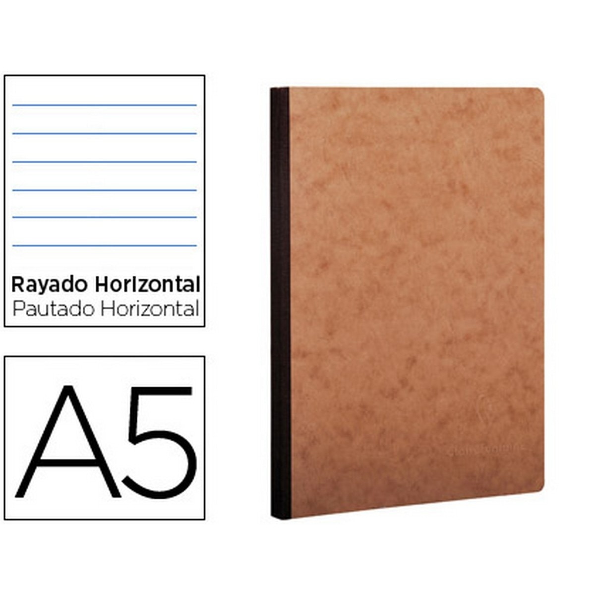 Imagem 0 de Caderno age-bag capa de cartão com costura horizontal lombada forrada 96 folhas cor havana 148x210 mm