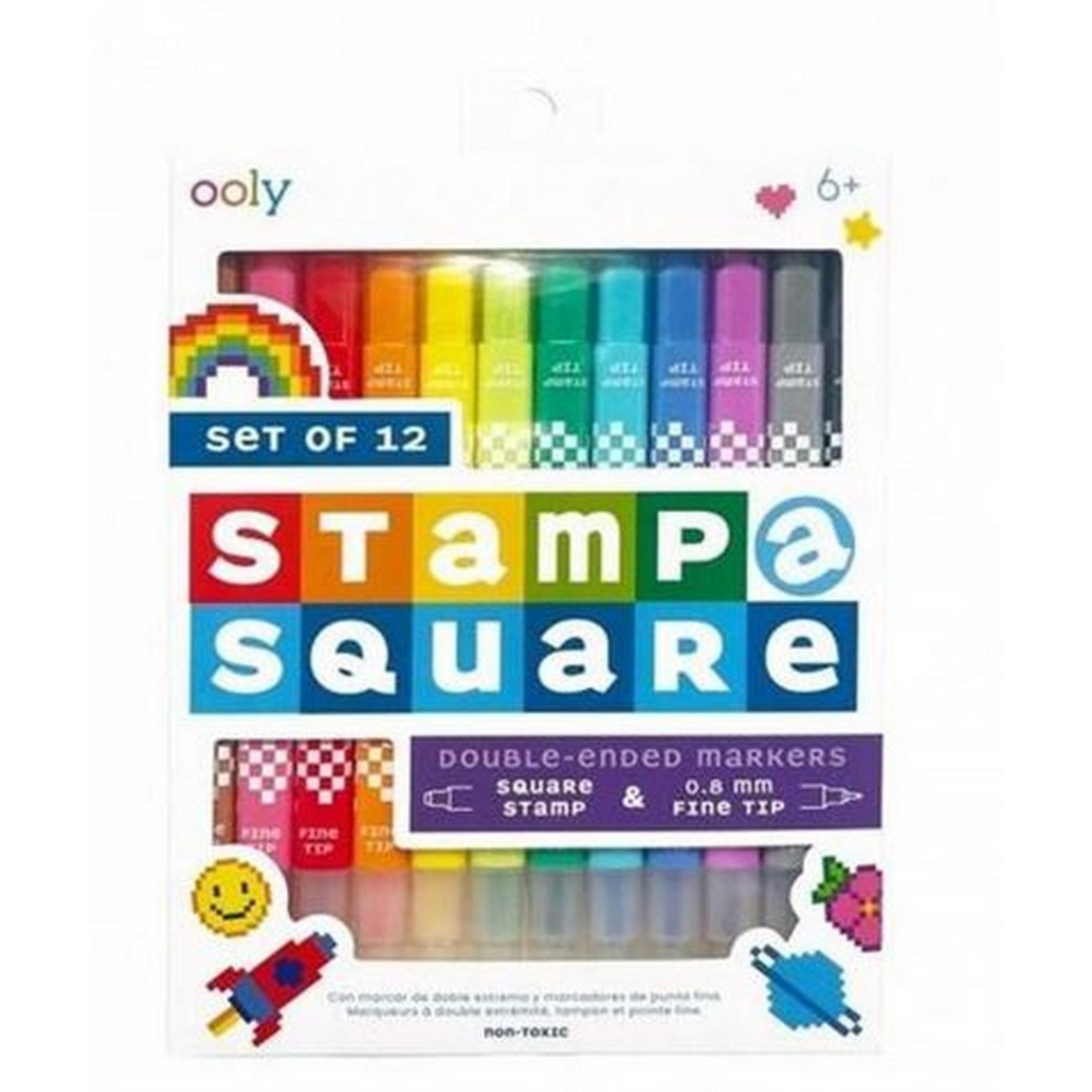 Marcador e Carimbo Ooly Stamp Square - 12 Unidades 1