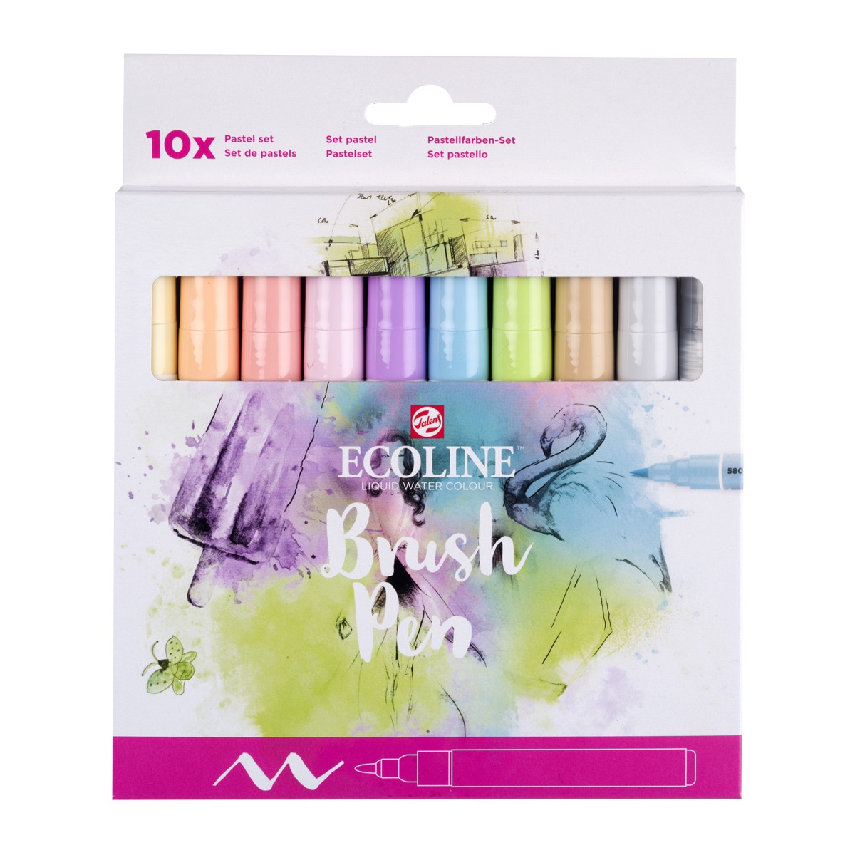 Imagen 0 de Pack de 10 Brush Pens Ecoline