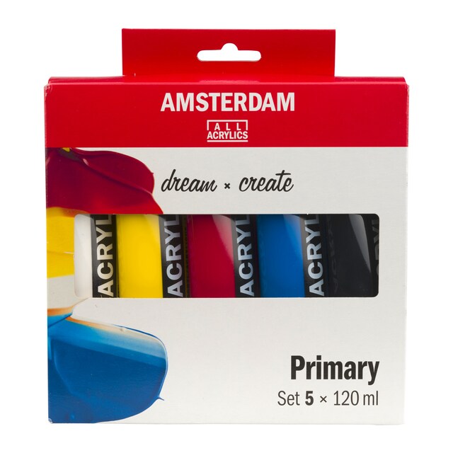 Imagen 0 de Set tubo acrilico 5 colores primarios Amsterdam