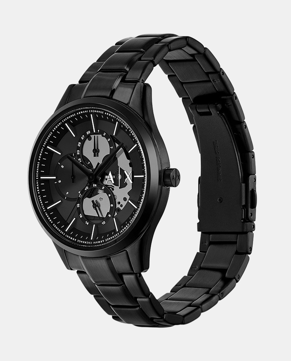 Conjunto de Corrente e Relógio AX7160SET Multifunções de Aço - Preto Preto-5