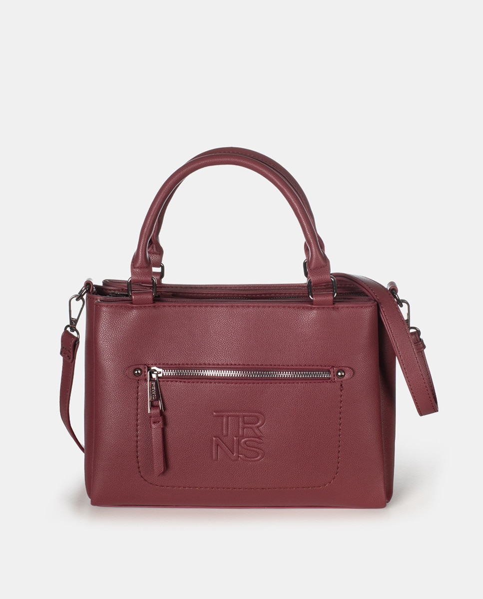 Mala de Mão com Alça Ajustável e Amovível e Dois Compartimentos para Luvas com Fecho Metálico Magnético Bordeaux-1