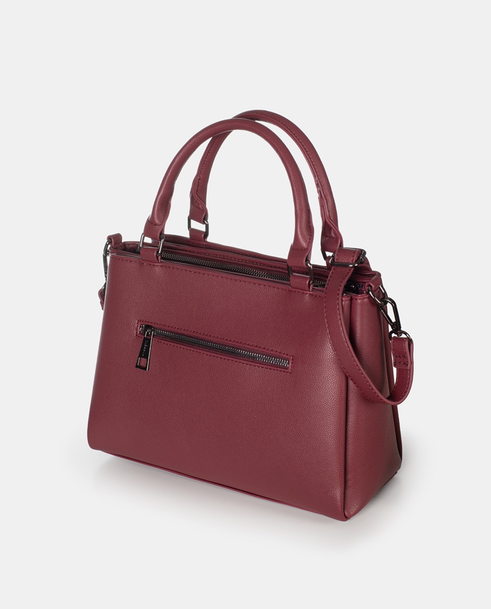 Mala de Mão com Alça Ajustável e Amovível e Dois Compartimentos para Luvas com Fecho Metálico Magnético Bordeaux-2
