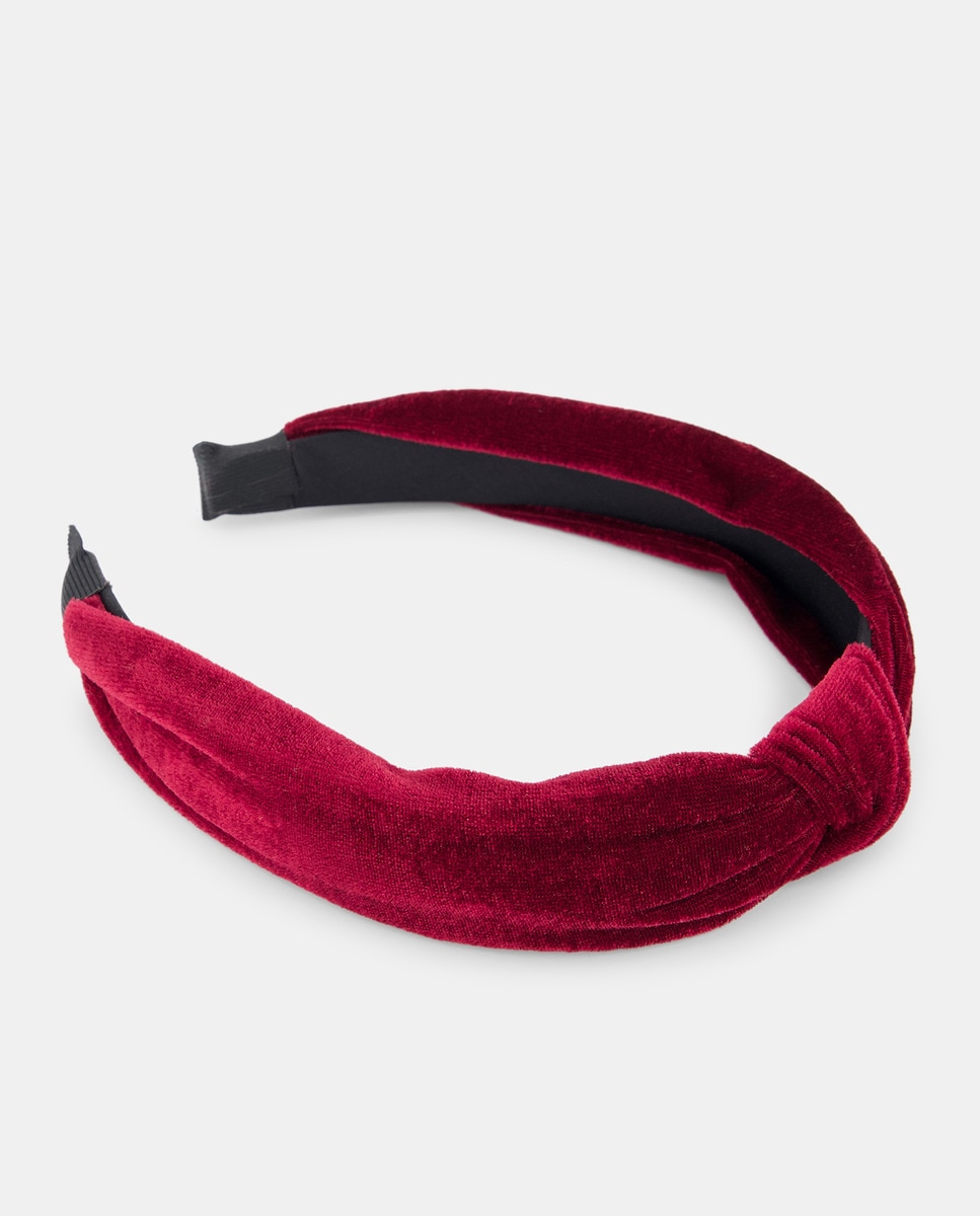 Bandolete de Veludo com Nó Bordeaux-1