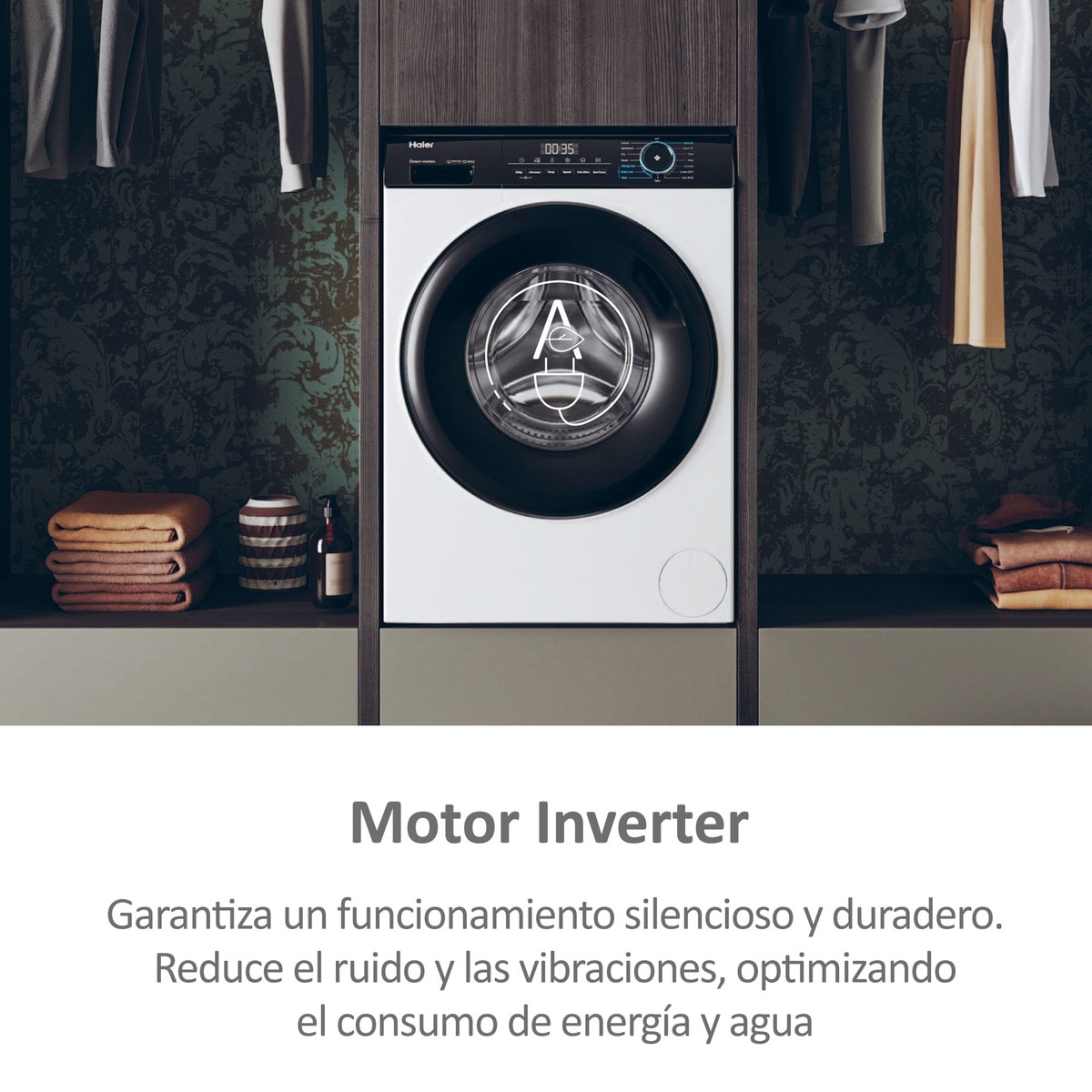 Lavadora Haier 10 kg / 1.400 rpm Motor Inverter, I-Pro Series 3 - HW100-BP14939-S Blanco-6