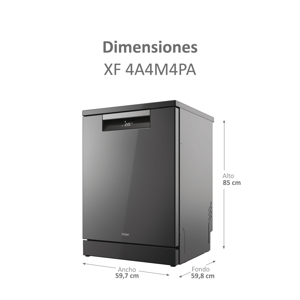 Lavavajillas Haier 14 servicios, 60 cm con WIFI I-PRO SHINE - XF 4A4M4PA Antracita-4