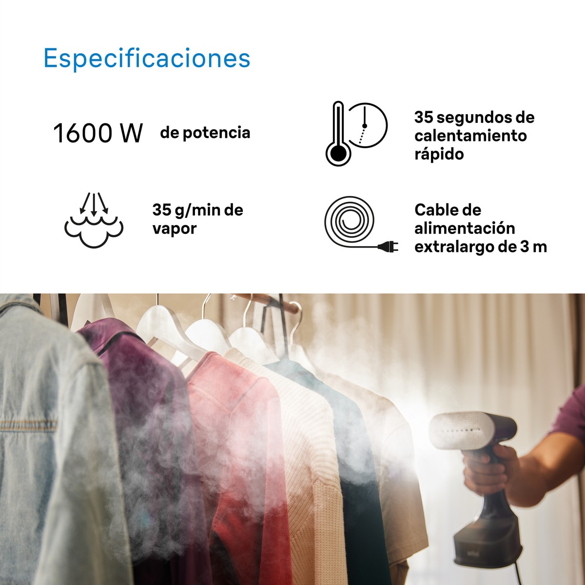 Ferro Vertical a Vapor Baun GS7077BK QuickStyle de 1600 W - Preto Preto-4