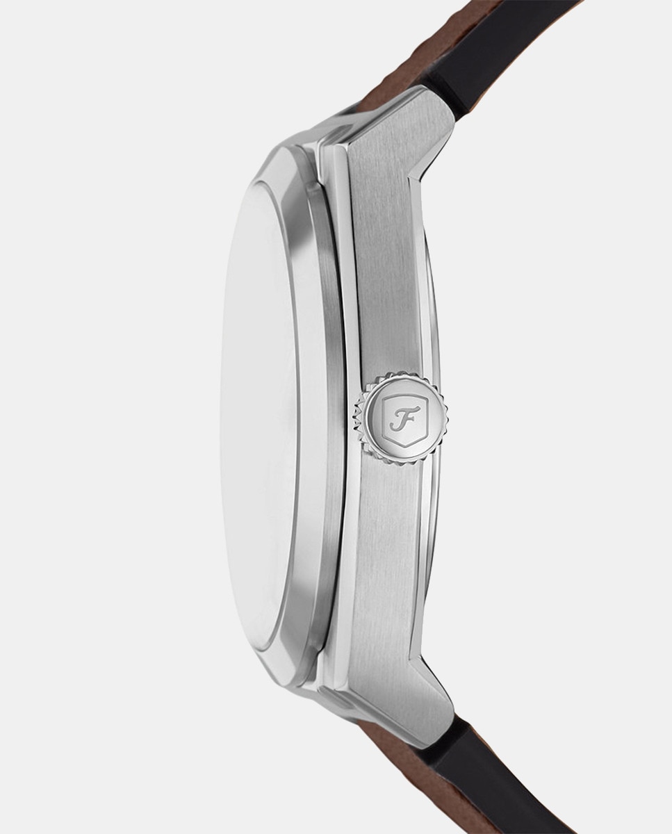 Relógio Everett FS6071 em Pele - Castanho Branco-3