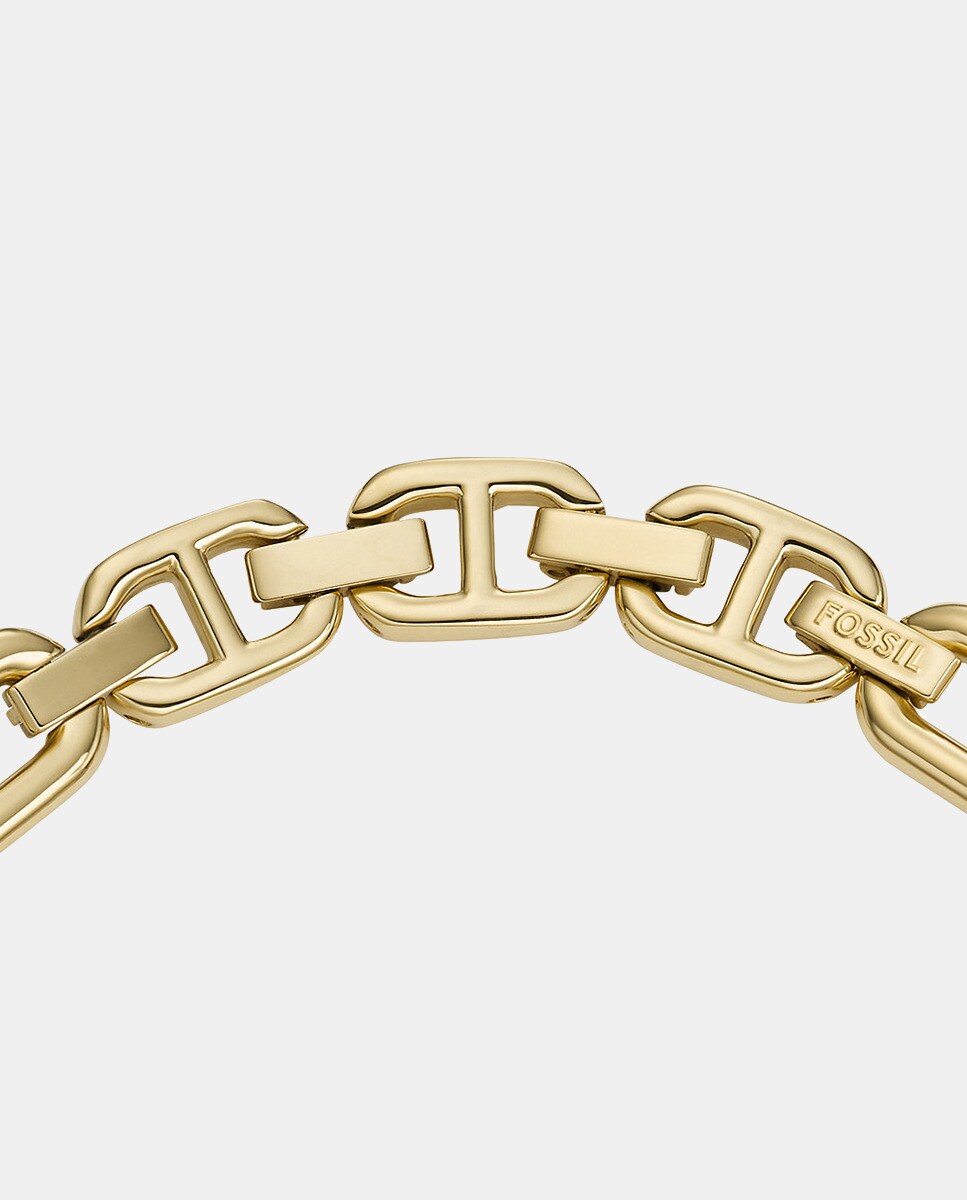 Bracelete com Conta de Relógio ES5372 de Aço - Dourado Ouro-4