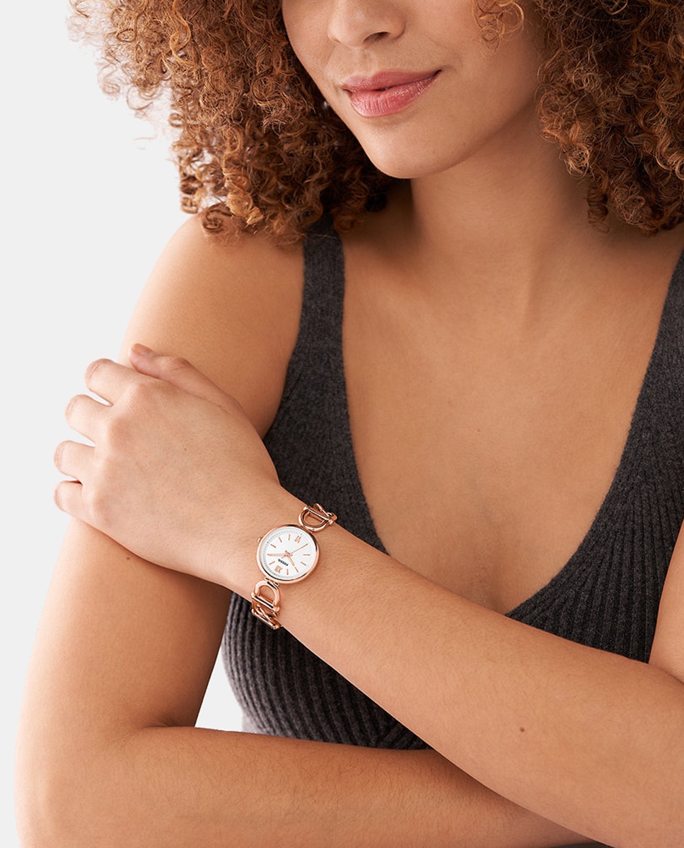 Relógio ES5273 de Aço - Rosa Prateado-5