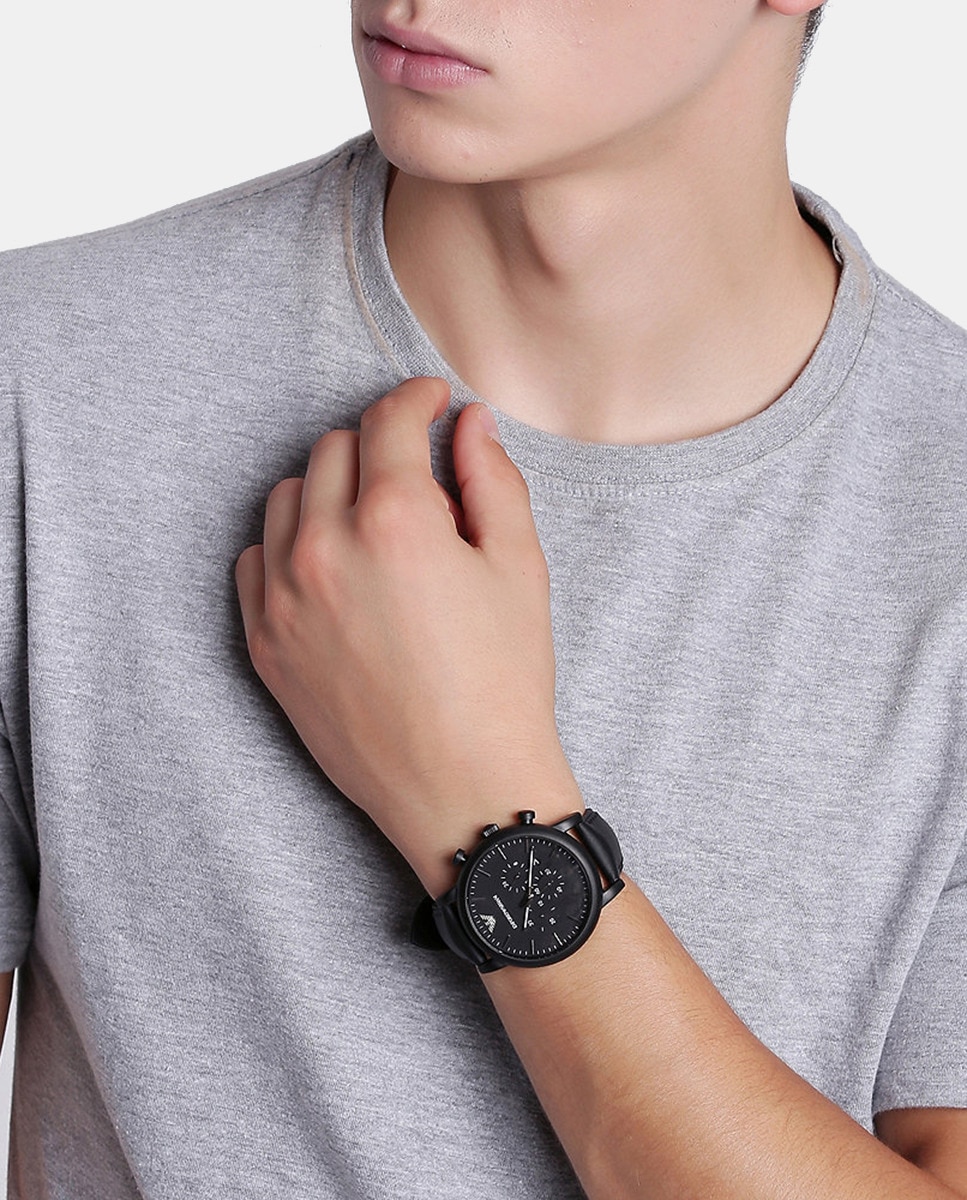 Relógio AR1970 Crono em Pele e Silicone - Preto Preto-7
