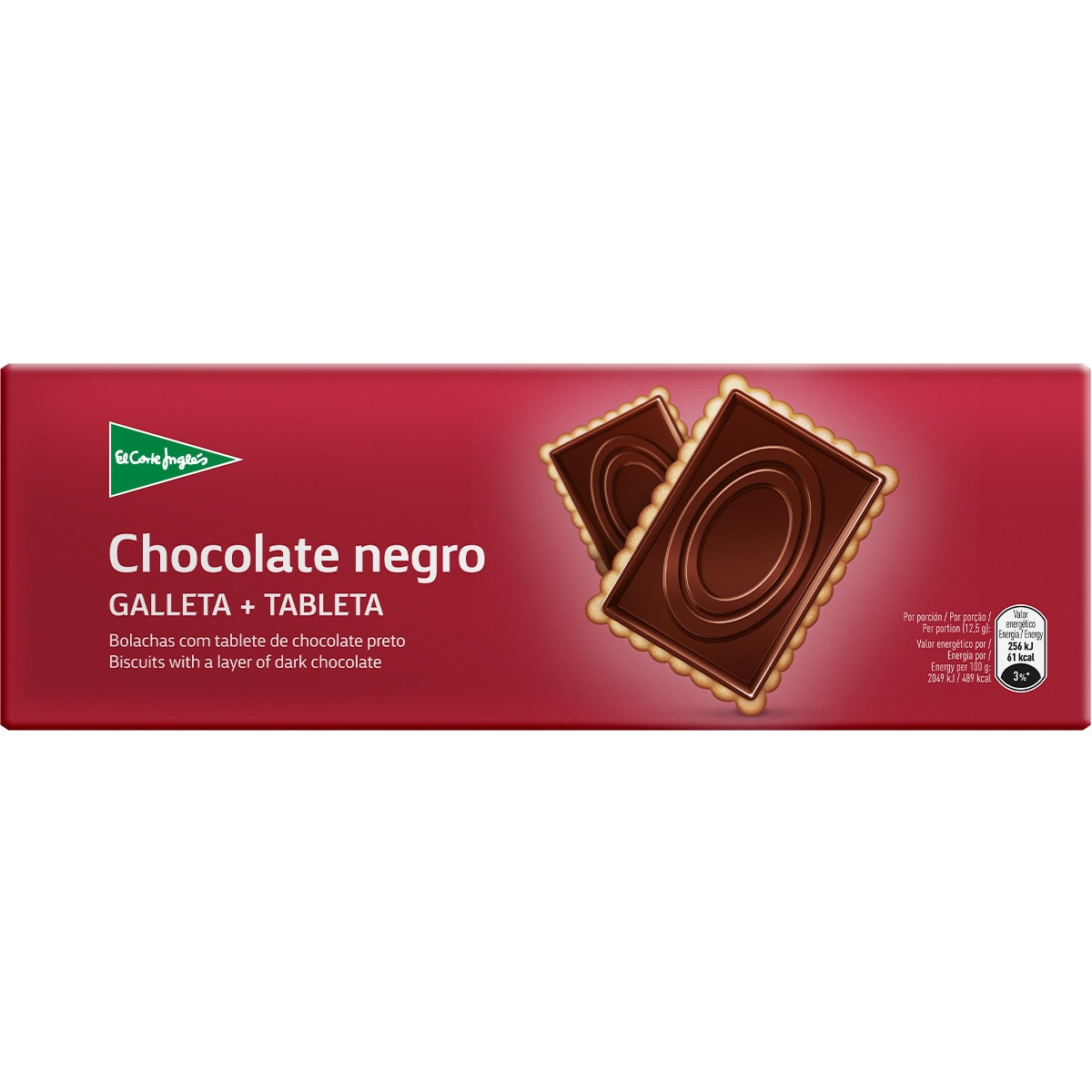 galletas con tableta de chocolate negro estuche 150 g
