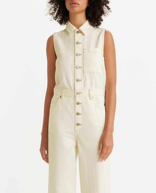 Imagen 0 de Mono de mujer largo de algodón sin mangas