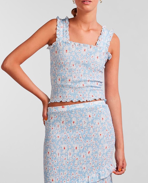 Imagen 0 de Camiseta top de tirantes de nido de abeja