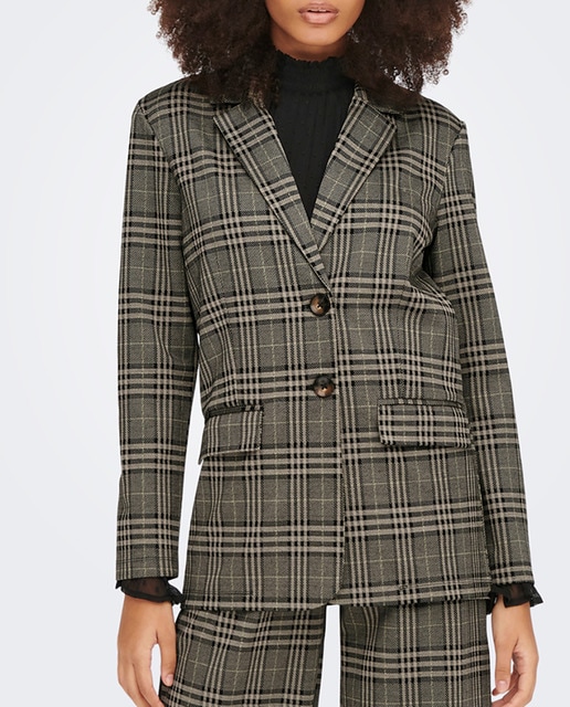 Imagen 0 de Blazer de mujer de cuadros con bolsillos