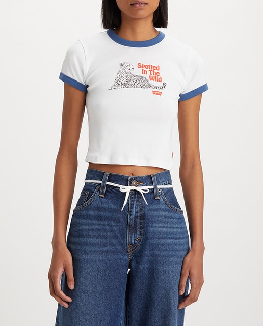 Imagen 0 de Camiseta de mujer de manga corta crop