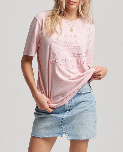 Imagen 0 de Camiseta de mujer con logo en relieve Vintage