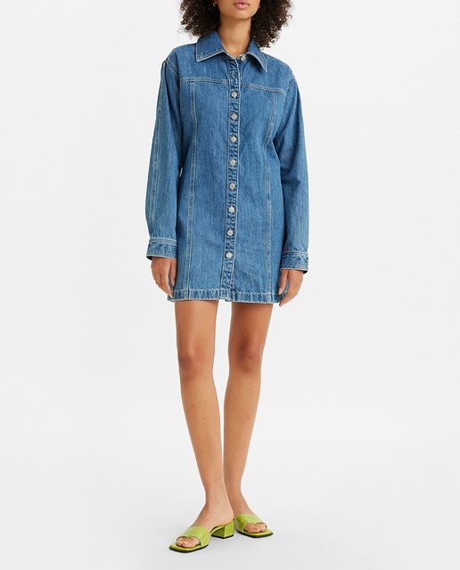 Imagen 0 de Vestido vaquero de manga larga oversize