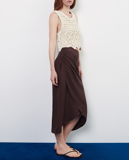 Imagen 0 de Falda midi drapeada