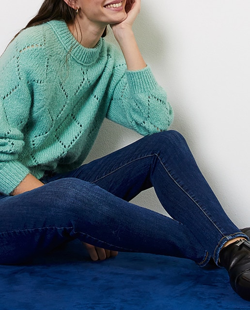 Imagen 0 de Jersey de punto con cuello redondo mujer