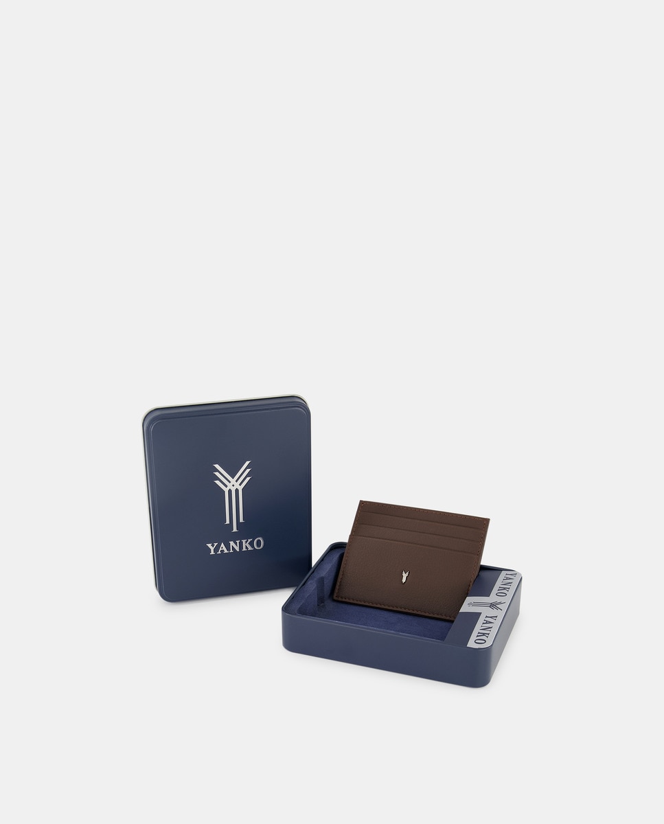 Imagem 0 de Porta-Cartões com Capacidade para Seis Cartões e em Pele - Castanho