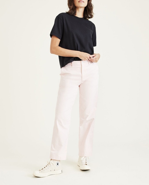 Imagen 0 de Pantalón chino de mujer con cintura alta pierna ancha