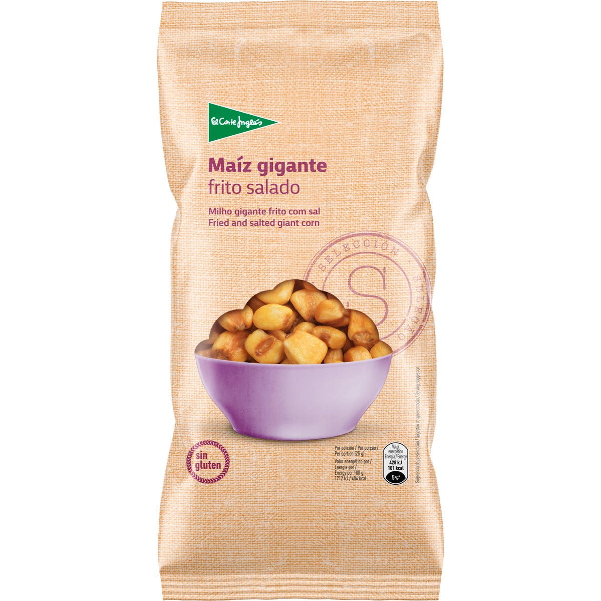 Milho Gigante Frito com Sal sem Glúten embalagem 150 g