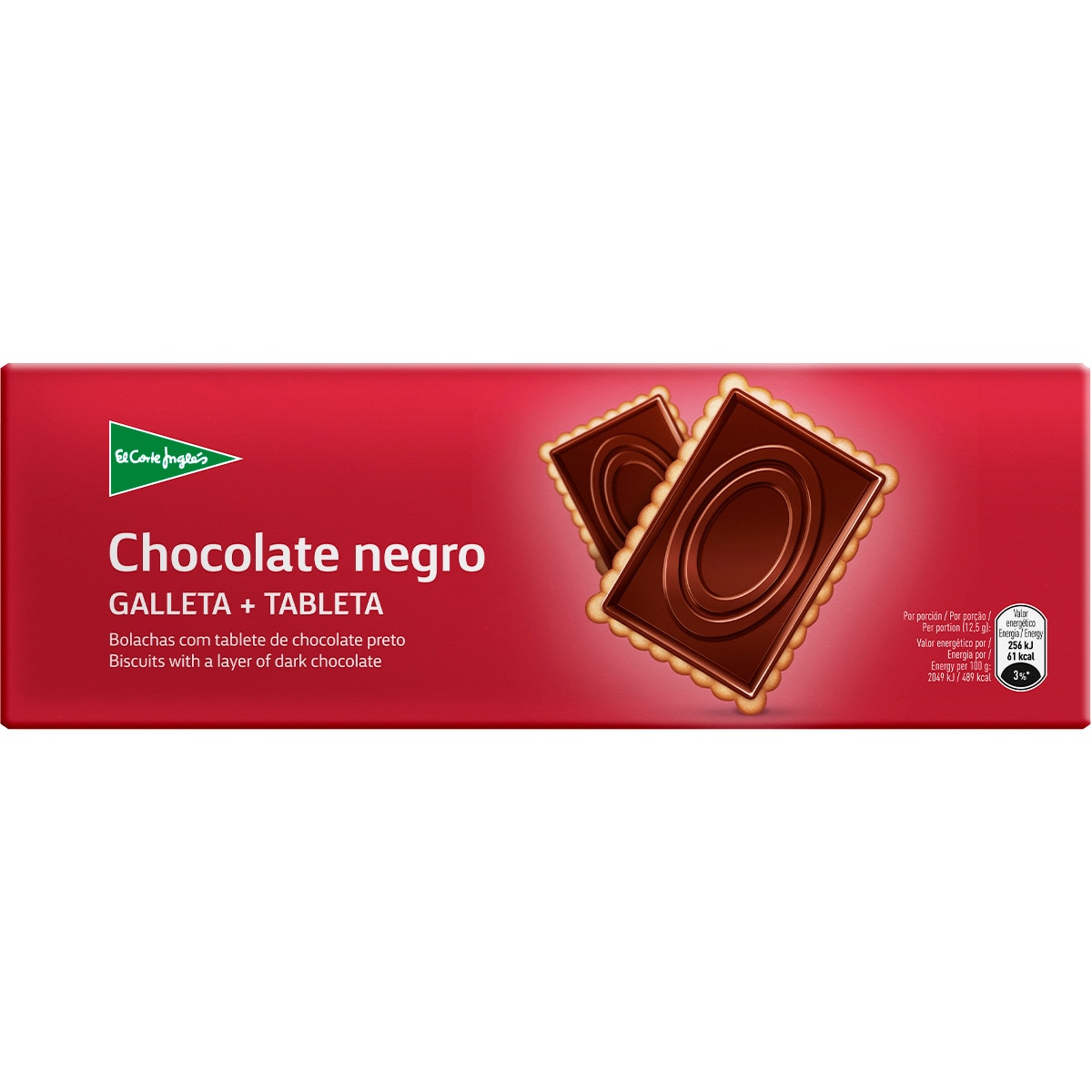 Bolachas Cobertas com Chocolate Preto embalagem 150 g