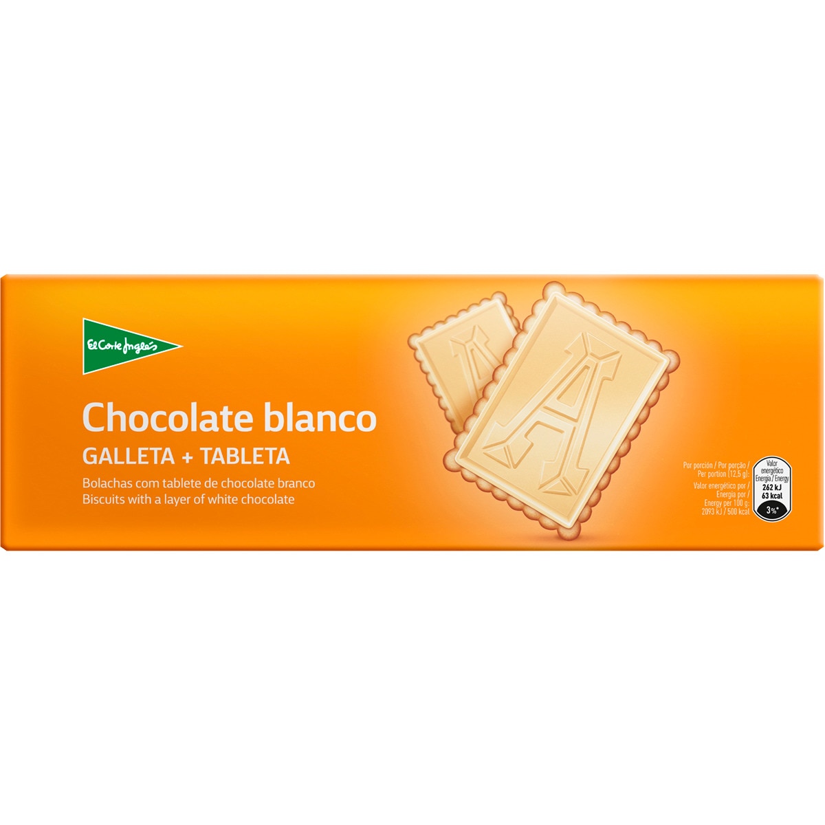 Bolachas Cobertas com Chocolate Branco embalagem 150 g