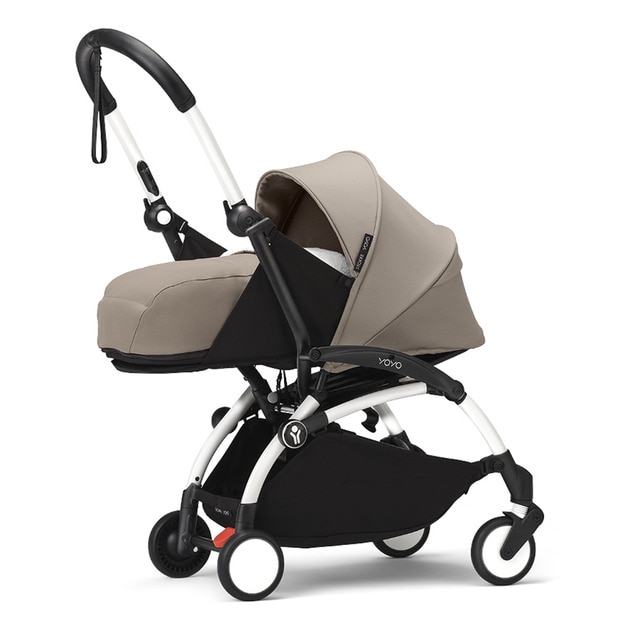 Imagen 0 de Carro de bebé Stokke® YOYO³ con Chasis Blanco y Pack recién nacido 0+ Gris Pardo