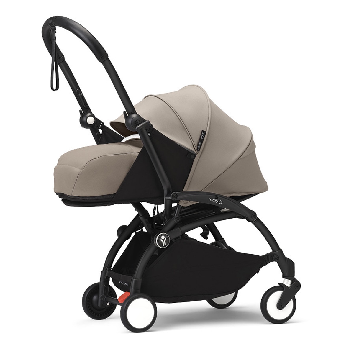 Carro de bebé Stokke® YOYO³ con Chasis Negro y Pack recién nacido 0+ Gris Pardo Beige-1