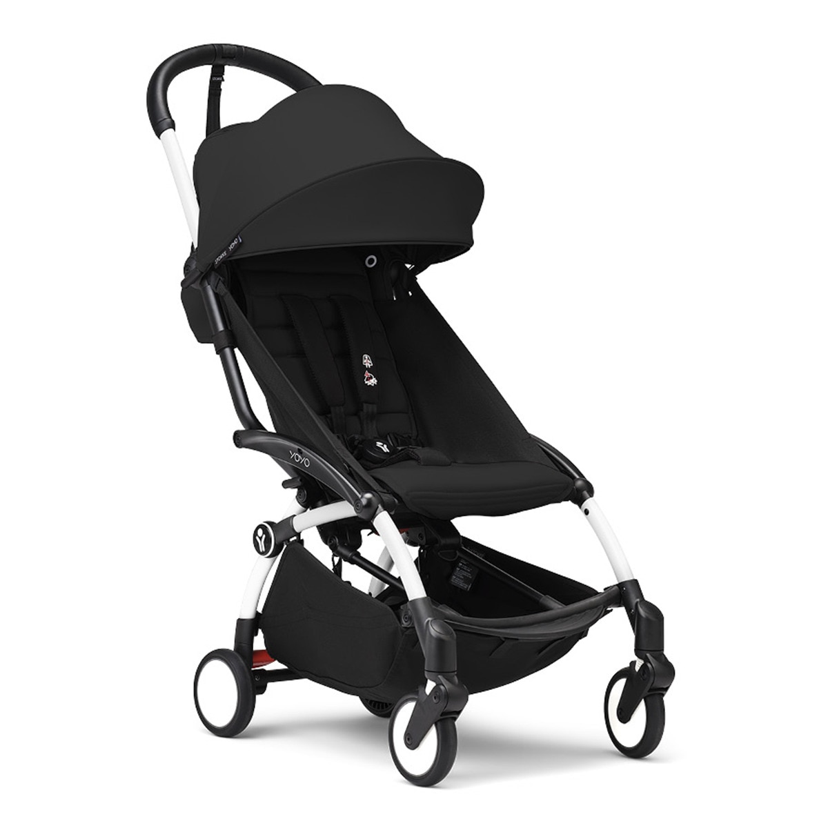 Carrinho de Passeio Stokke® YOYO³ com Chassis Branco e Pack de 6+ Color Preto Preto-1
